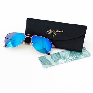 NEW: Maui Jim "Sea House" Titanium, Polarized, Aviator Sunglasses